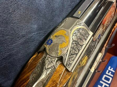 K-80 12 GA SIDEPLATE 34" PARCOUR 15" LOP ENGRAVER: H FRUHAU