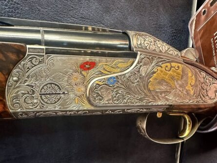 K-80 12 GA SIDEPLATE 34" PARCOUR 15" LOP ENGRAVER: H FRUHAU