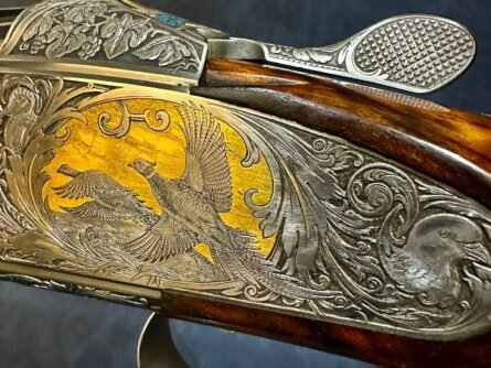 K-80 12GA SIDEPLATE 34" PARCOUR 15" LOP ENGRAVER: H FRUHAUF - Image 5