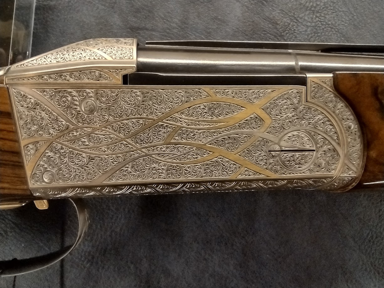 Krieghoff K-80 Parcour Gold and Silver Scroll 12GA